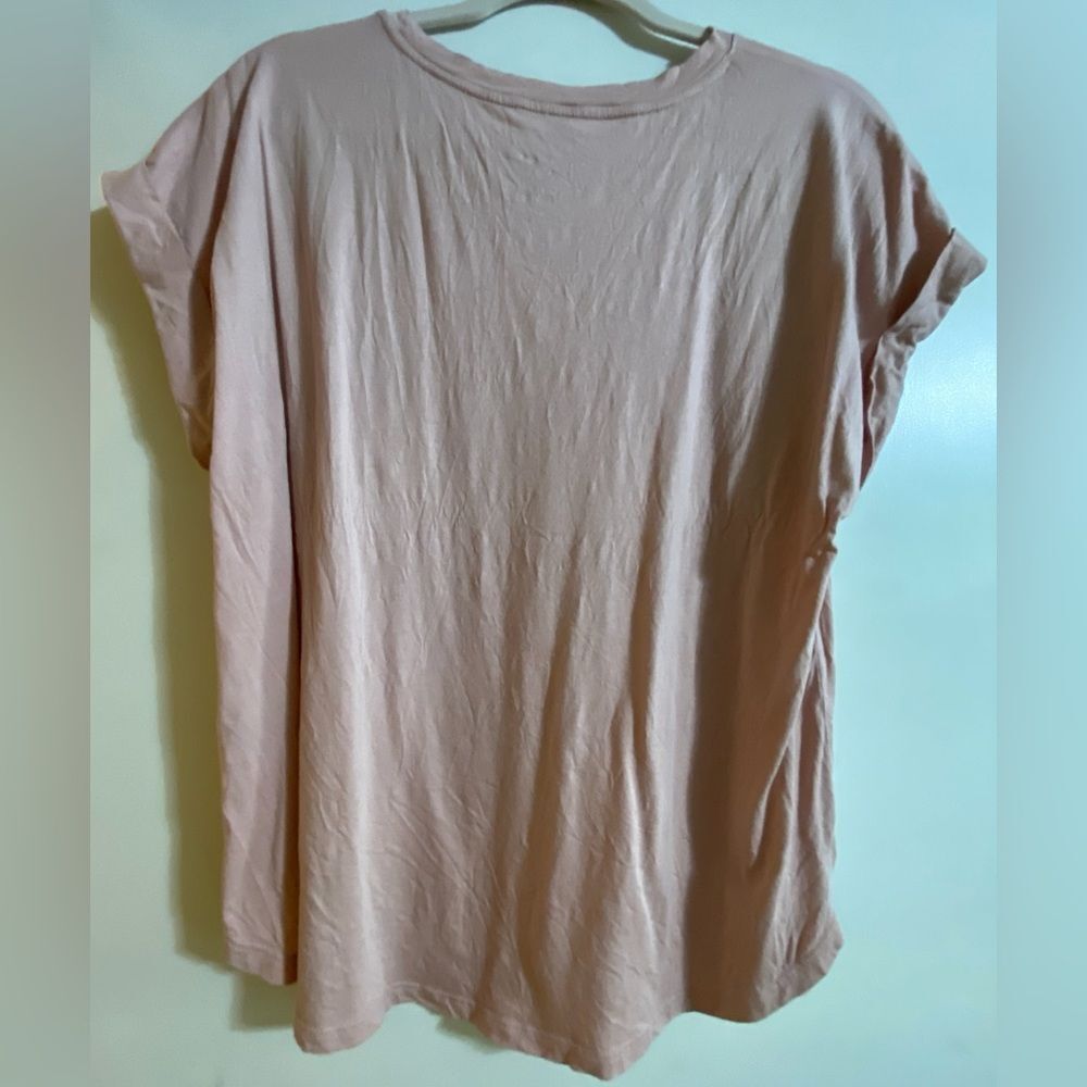 A New Day Blush Pink Cuffed Sleeveless Short Sleeve Tee Sz XLarge - Picture 2 of 5